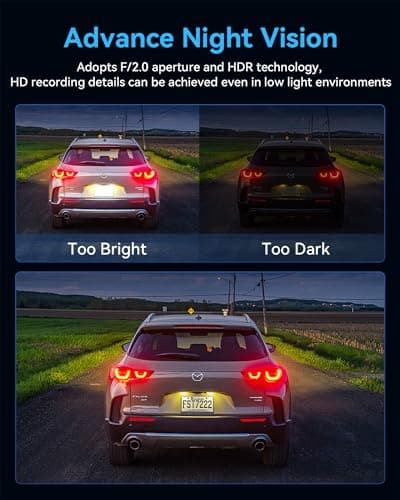 LITALARM Dash Cam Front and Rear Inside 3 Channel, 4K Full UHD Dash Camera for Cars Built-in 32GB Card with IR Night Vision, 24 Hours Recording, Loop Recording, G-Sensor (Black) 5