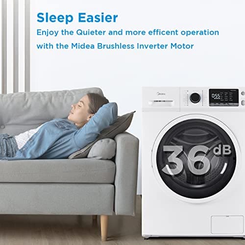 Midea MLH25N7BWW Compact Front-Load Machine, 24" Energy & Space-Saving Washer, Steam Care and Cold Wash Stackable Laundry, for Family Daily use, 2.5 Cu.ft, White 6
