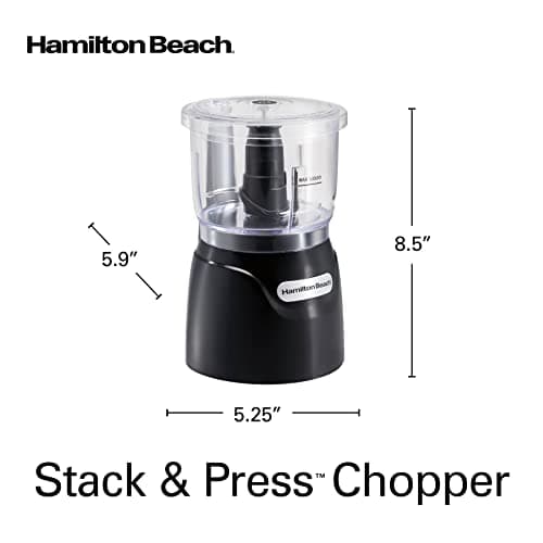 Hamilton Beach Electric Vegetable Chopper & Mini Food Processor, 3-Cup, 350 Watts, for Dicing, Mincing, and Puree, Black (72850) 7