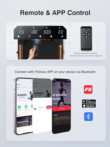 Walking Pad with 7% Incline,2.5HP Compact Treadmill for Home/Office,0.5-5 MPH Portable Under Desk Treadmills 300lbs Capacity for Jogging/Running,with LED Display/APP&Remote Control,Assembly Free 6
