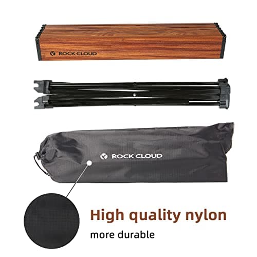 ROCK CLOUD Portable Camping Table Ultralight Aluminum Folding Beach Table Camp for Camping Hiking Backpacking Outdoor Picnic, Wood Grain 7