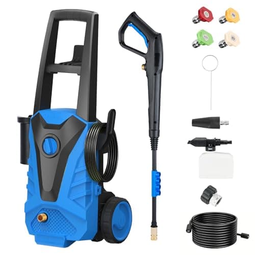 Electric Pressure Washer 2100 PSI 2.0 GPM Power Washers with 5 Quick Connect Nozzles & 500ml Foam Cannon, Portable High Pressure Cleaner Machine for Cars, Fences, Driveways, Patios, Home Cleaning