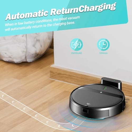 MANVINS Robot Vacuum and Mop Combo, WiFi/Alexa/App Scheduling, Smart Robotic Vacuum Cleaner, Ultra-Slim & Quiet, Tangle-Free, Auto Recharge, Robot Vacuum Cleaner for Pet Hair/Carpet/Hard Floor 6