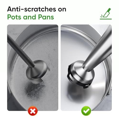 Immersion Blender Handheld 1100W 3 in 1 Corded Stick Hand Blenders for Kitchen with Trigger Speed Control, with Whisk, Milk Frother Attachemnts, Perfect Emulsifier for Soup, Smoothie, Puree 7