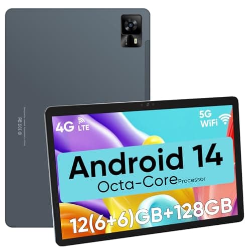 weelikeit 10.1'' Android 14 Tablet 128GB Storage+12(6+6) GB RAM 1TB TF Octa-Core, 2K Display, 6000mAh, 4G-LTE Android Tab, Bluetooth 5.0+2.4G/5G WiFi Tablet, 13MP+8MP, GPS, Type-C, Metal Body, Gray