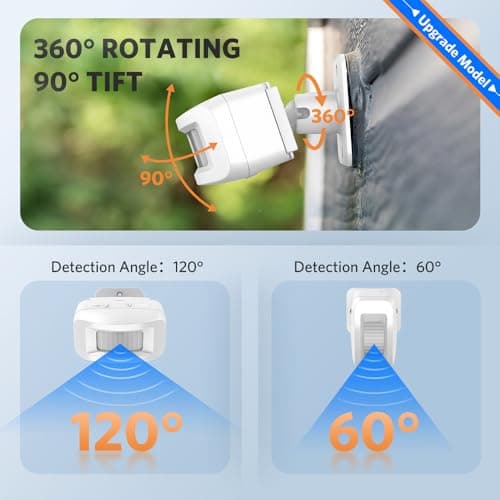 Driveway Alarms Wireless Outside Weatherproof - Motion Sensor Alarms System Motion Detector Plug-in Receiver Loud Chimes Security Alert Monitor System 500FT Long Range Outdoor Detection 8