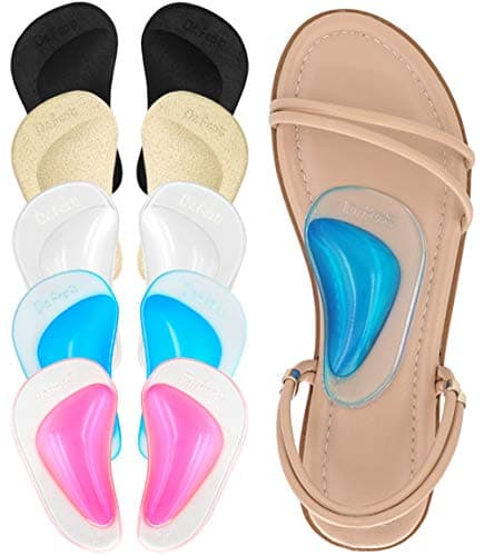 Dr. Foot's Arch Support Shoe Inserts for Flat Feet, Plantar Fasciitis, Adhesive Arch Pads for Relieve Pain for Women & Men (5 Colors)
