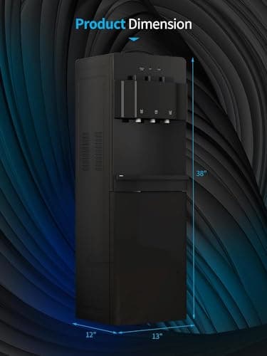 Tabu TABU Bottom Loading Water Cooler Dispenser,Hot & Cold Water Cooler Dispenser,with Anti-Scalding Design,Storage Cabinet and Child Safety Lock,Holds 3 or 5 Gallon Bottle,for Home, Office(Black) 7