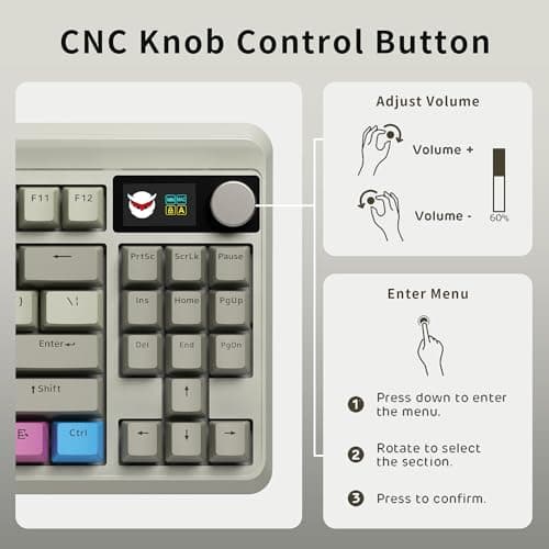 OHY XVX Wired 75% Retro Gaming Keyboard with 2 HUB Ports, M87 Pro Mechanical Keyboard with Customizable Switches, Compact Gamer RGB - Grey 5