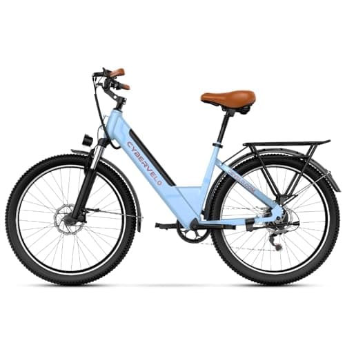 Cybervelo 1000 Peak Electric Bike for Adults,up 80 Miles Removable Battery Ebike, 26" 4.0 Electric E Bike with 7-Speed,Adult Electric Bicycles for Commute Beach Snow Womens/Man All Terrain