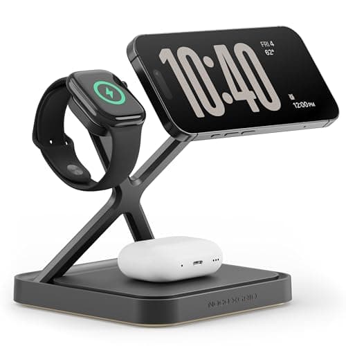 NOCO XGrid XDS3: 3-in-1 Wireless Charging Stand – Charging Station for iPhone, Apple Watch, and AirPods – MagSafe Compatible, Qi2 Certified – Includes 45W USB-C Wall Charger and 6.5-Foot USB-C Cable