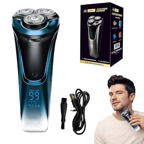 Snapbuy Electric Razor for Men, Snapbuy Electric Razor Pro of Father, 4D Floating Head Rotary Shaver,2025 New Electri c Shaver with LCD Display & Quiet Motor, IPX7 Waterproof (Blue)