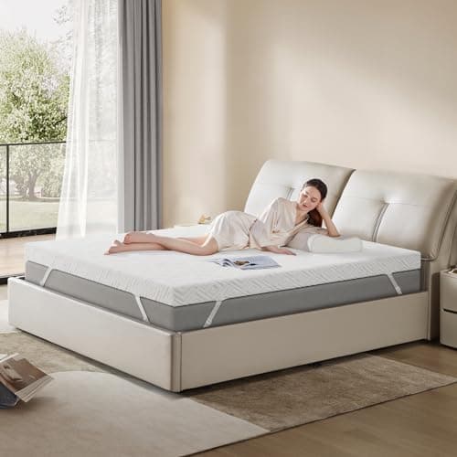 Memory Foam Mattress Topper - 3 Inch Gel Mattress Pad for Pressure Relief, Premium Soft Cooling Sleep Bed Topper, Non-Slip Design with Removable Cover, CertiPUR-US Certified (White, Queen) 7