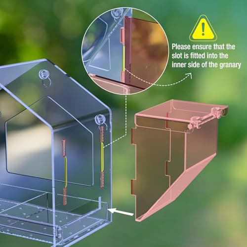 Upgraded Window Bird Feeder with Dual Side Hoppers – High Capacity Outside Birdfeeder for Window – Strong Suction Cups & Adhesive Options, Close-up Viewing for Indoor Cats & Seniors, Ideal Nature Gift 2