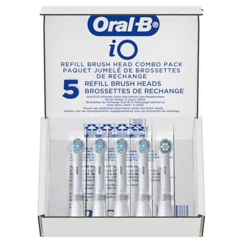 Oral-B iO Ultimate Clean Replacement Brush Heads, 5 Count, 4 Ultimate Clean + 1 Gum & Sensitive White 10