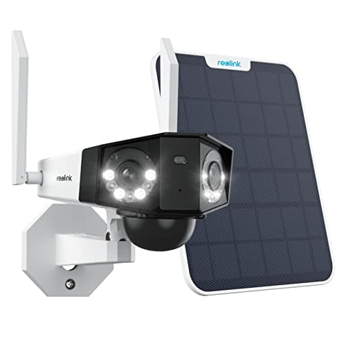 REOLINK 4K 8MP Dual-Lens Solar Security Camera Wireless Outdoor, 180° View for Home Surveillance, 2.4G/5GHz WiFi, Spotlight Color Night Vision, Human/Car/Pet Detection, No Extra Fee, Duo 2+Solar Panel