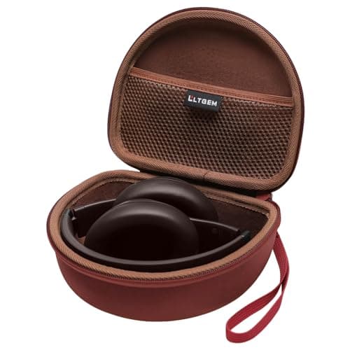 Headphone Case Compatible with Beats Studio Pro/Solo 4 / Studio 3 / Solo 3 / Picun B8 / BERIBES/JLab JBuds Lux ANC Wireless Bluetooth Noise Cancelling Headphones, Claret+Brown(Case Only)