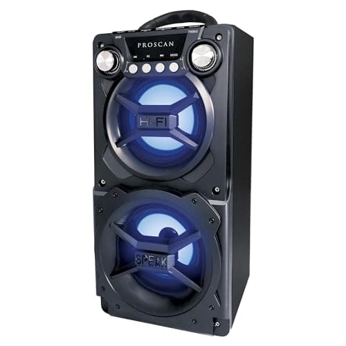 LEDVANCE Sylvania, Portable Speaker with Bluetooth, Connect to iPhone, iPad or Android, Double Subwoofer Heavy Bass, Perfect for Events, Black
