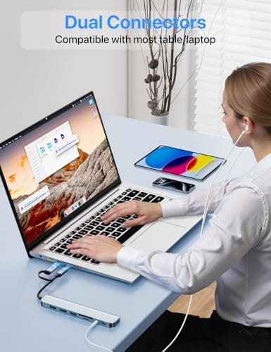 USB C/USB Hub Multiport Adapter,USB 3.0 Hub Aluminum 8 in 1 USB Splitter with SD/TF Card Reader,1 x USB 3.0, 3 x USB 2.0, 1 x USB C,and 3.5mm Audio Output for MacBook Pro Air,iPad Pro,Laptop 5