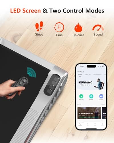 HomeFitnessCode Walking Pad Incline, 38in Small Compact Portable Treadmill with APP Control & Speaker, 4MPH Mini Quiet Under Desk Treadmill for Office & Home, 300 Lb Capacity 6