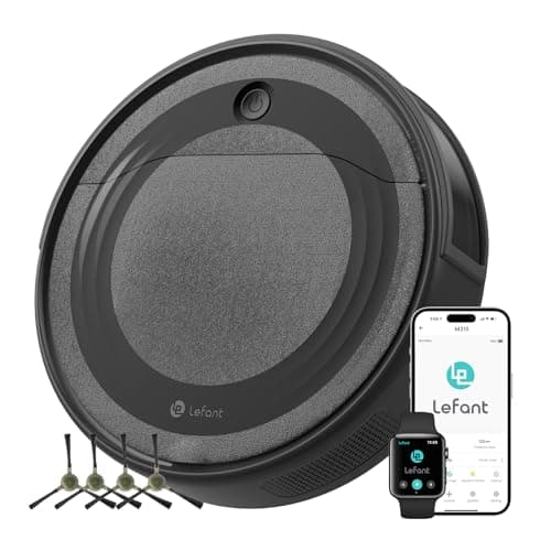 Lefant M310 Robot Vacuum Cleaner, 4500Pa Powerful Suction, PreciSense Obstacle Avoidance, Mini, Quite, 160 Mins Self-Charging Robotic Vacuums, App/Voice/Remote, Ideal for Pet Hair Hard Floors, Black