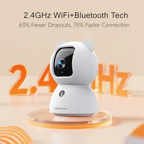 2.5K Security Camera Indoor, Non-Subscription AI Person/Pet/Cry Detection, 4MP Pet/Dog/Cat Camera w/Phone App, Pan Tilt 2.4GHz WiFi Cameras for Home Security, Full Duplex 2-Way Audio, IR Night Vision 7