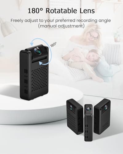 beturnown Mini Security Camera, Nanny Cam with 180°Rotating Lens, Free Cloud & SD Storage, 4K WiFi Wireless Surveillance, No WiFi Recording, Motion Detection, Auto Night Vision 6
