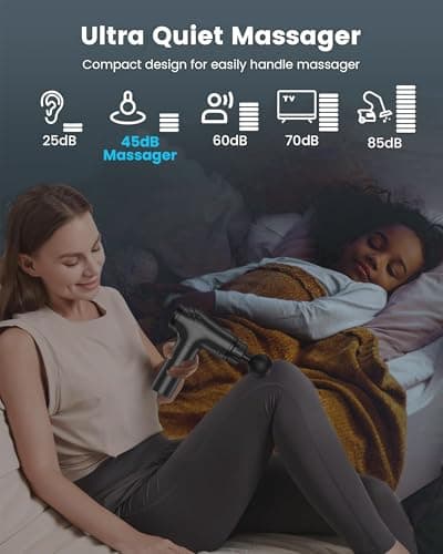 AYURA Massage Gun Deep Tissue, Muscle Massager Gun for Pain Relief, Percussion Massage Gun with 30 Speeds & 6 Heads, Portable Handheld Back Massage Gun for Athlets Men Women 6