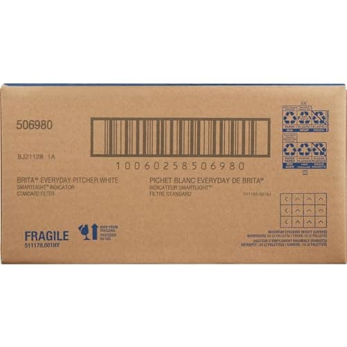 Brita Large Water Filter Pitcher for Tap and Drinking Water with SmartLight Change Indicator, Includes 1 Standard Filter, BPA-Free, Lasts 2 Months, 10-Cup Capacity, Bright White 14