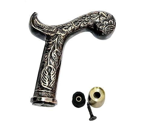 Shaan Nautical “Elegant Wooden Walking Stick with Handcrafted Floral Brass Handle – Stylish Men’s & Women’s Cane for Walking Support, Gifts & Everyday Use” 8