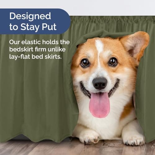 Wrap Around Dust Ruffle Bed Skirt - Sage Green - for Queen Size Beds with 15 Inch Drop - Elastic Strap - Adjustable Pleated Bedskirt with Brushed Fabric and Wrinkle Free - For Women, Men, Kids & Teens 7