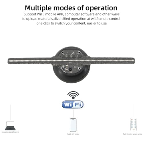 3DHologram Fan,Picture Fan Spinner with Bluetooth +Remote ,HologramProjector HD LED with 700 Video Library ,Holographic Fan for Halloween,Home Decorations,Anime character projection 7