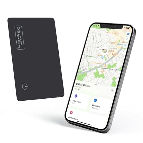Wallet Tracker Card, Apple Find My Compatible (iOS Only), Slim Smart Bluetooth Tracker, Rechargeable Item Locator for Keys & Luggage, IP68 Waterproof, Gift for Men & Women