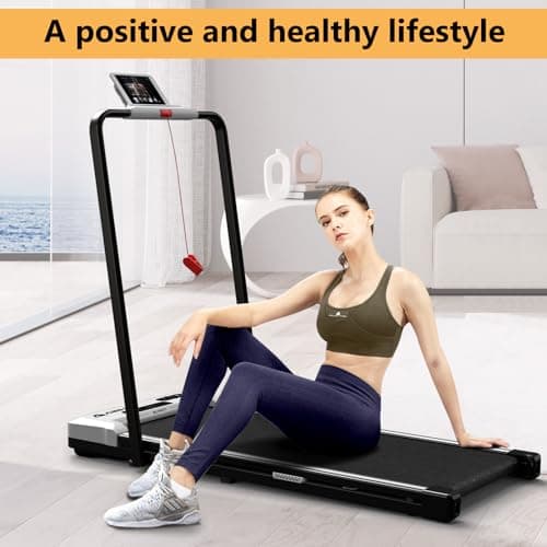 AIRHOT 2 in 1 Under Desk Treadmill, 2.5HP Folding Treadmills for Home, Compact Mini Walking Pad with Remote Control & LED Display, Free Installation - White 8