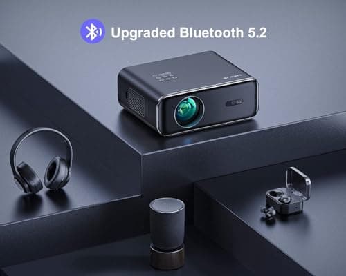 [Auto Focus/4K Support] Projector with WiFi 6 and Bluetooth 5.2, 700ANSI Native 1080P Outdoor Movie Projector, WiMiUS P62 Auto 6D Keystone & 50% Zoom, Smart Home Projector for iOS/Android/TV Stick 6