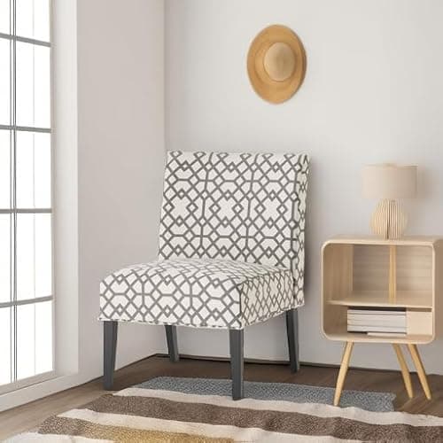 Christopher Knight Home Kassi Fabric Accent Chair, Grey Geometric Patterned 5