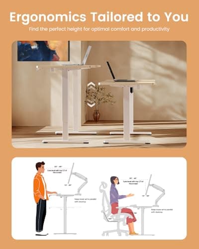 ErGear Height Adjustable Electric Standing Desk, 55 x 28 Inches Sit Stand up Desk, Memory Computer Home Office Desk, Natural 7