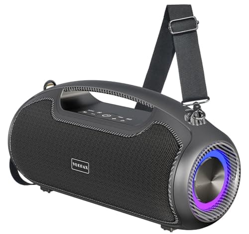 VUOPAX Portable Bluetooth Speakers Wireless Upgrade, 200W Peak Loud Sound/Deep Bass for Party, IP65 Waterproof Outdoor Speaker w/ 2*Subwoofer/2*Tweeter/DSP/Bass Boost/TWS/TF/USB/AUX, 24H Playtime