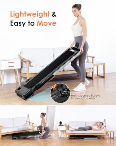 Incline Walking Pad with Handle Bar,2 in 1 Portable Under Desk Treadmill with Ultra Quiet Brushless,3.0HP Foldable Treadmill for Home Office,300+ lb Capacity,Remote Control,Safety Lock,Black 8