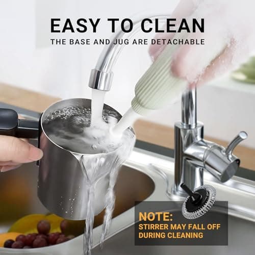 FUNLAVIE 4-in-1 Electric Milk Frother and Steamer, Large 13.5oz Stainless Steel Pitcher, Hot & Cold Foam Maker and Milk Warmer for Lattes, Cappuccinos, Macchiato,Hot Chocolate, Dishwasher Safe 7