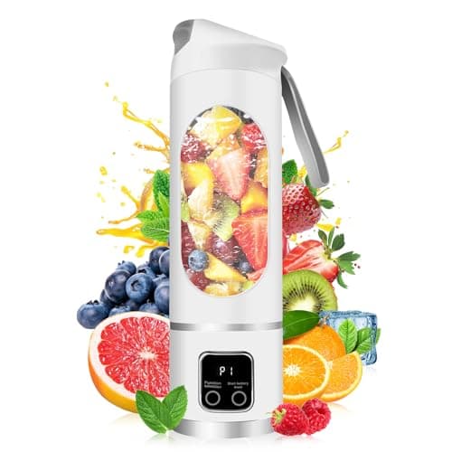 Portable Blender Personal Electric USB，500ML Portable juicer Shakes and Smoothies Blender，Small Blenders，Mixing，Compact、Convenient and Versatile (White)