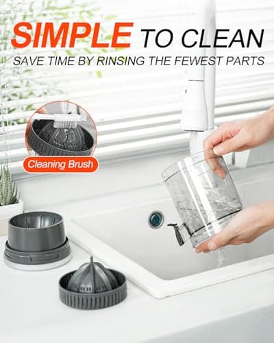 Electric Citrus Juicer Rechargeable - Electric Juicer Machines with USB and Cleaning Brush Portable Compact Juicer for Orange, Lemon, Limes 6