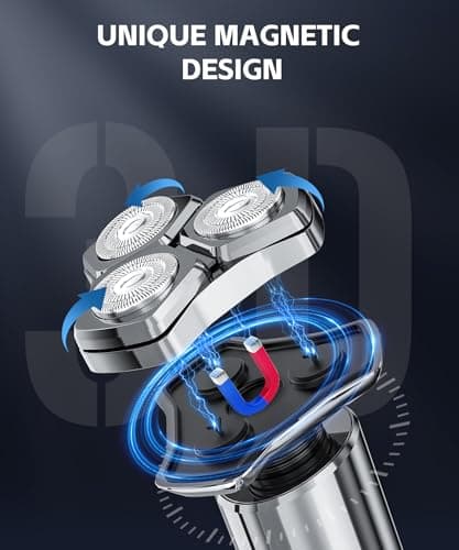 Electric Razor for Men，10,000RPM High-Speed Motor, IPX8 Waterproof, USB Fast Charging, Quick Charge & Travel Lock，Metallic Gray 5