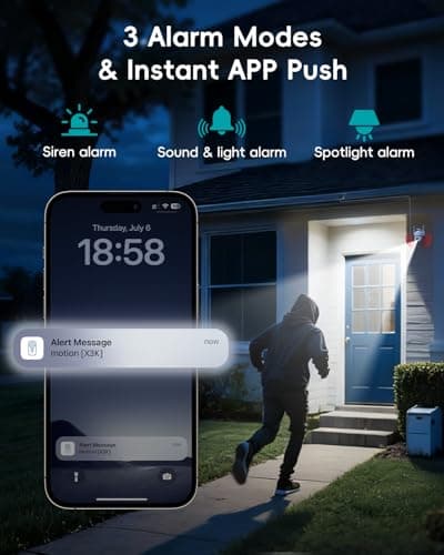 ZUMIMALL 2K Solar Security Cameras Wireless Outdoor, 360° PTZ Camera for Home Security with Color Night Vision, Flexible Mount, PIR Motion, 2-Way Talk, Free Cloud Storage 6