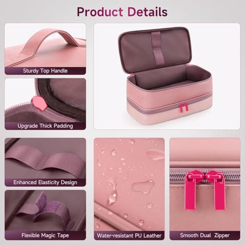 Adworte Travel Hair Dryer Case for Shark FlexFusion, Portable Hair Tools Bag, Double-Layer Storage Carrying Case for Shark FlexStyle Blow Dryer, FlexFusion & Fusion Air Straightener Attachments Holder 6