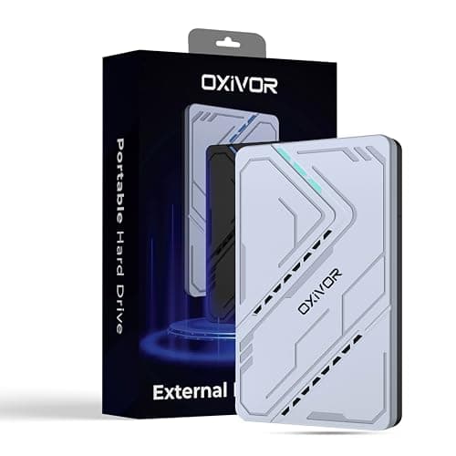 OXIVOR 250GB Portable External Hard Drive – 2.5" Ultra-Slim Hard Drive HDD with USB 3.0 for Desktop, PC, Mac, PS3,4,5, PS4, and Gaming Systems – Fast Data Transfer (Silver)