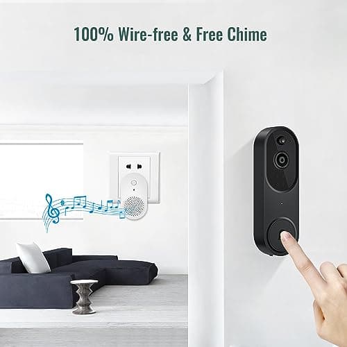 BITEPASS 1080p Video Doorbell Camera Wireless with Chime, AI Human Detection, 2-Way Audio, FHD Live View, Wire-Free, Night Vision, Cloud Storage, Battery Powered, Indoor Outdoor Surveillance (Black) 5