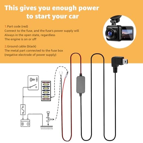3-in-1 Hard Wire Kit USB-C & Micro/Mini USB Hardwire Kit for Dash Cams 12V-24V to 5V Car Dash Camera Power Cord with Low Voltage Protect ion, 13FT Extended Cable for Dash Camera, GPS, Radar Detector 5