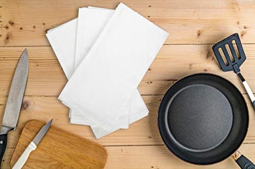 Aunti Em's Kitchen Flour Sack Dish Towels - Natural Cotton for Embroidery and Drying Glass, Hand, Dinnerware - Plain, Thick, Zero-Lint - Highly Absorbent - Set of 13, 27 x 27 Inch, White 7