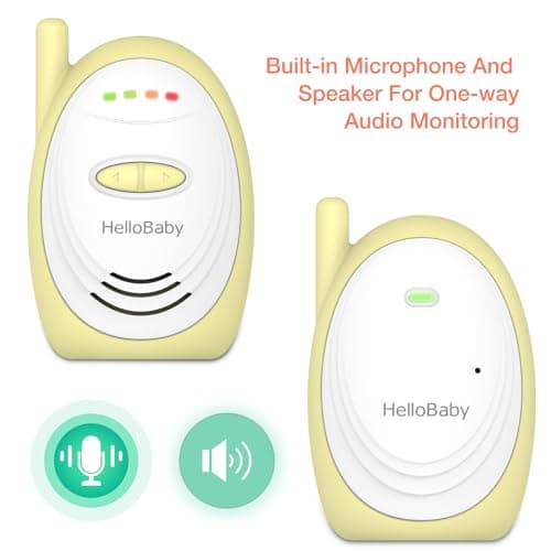 Hellobaby Audio Baby Monitor with 1000ft Range, Volume Control, Portable 2.4GHz Digital Wireless Baby Monitor, Audio Surveillance for Baby with High-Sensitivity Mic, USB Connection, HB168 9